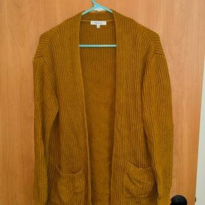 Madewell Mustard Open-Front Cardigan